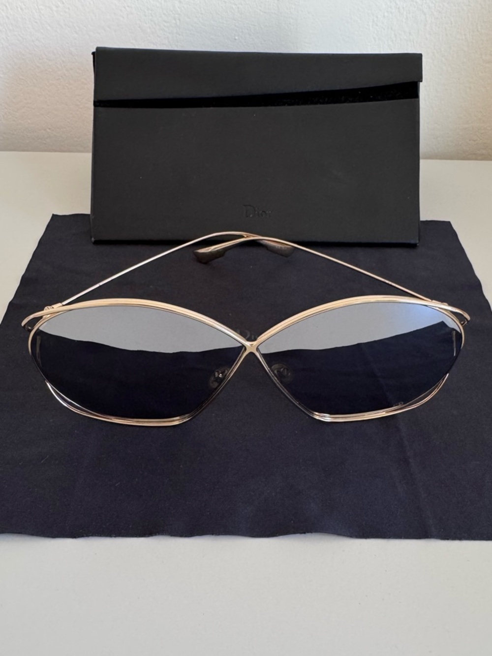 Dior Stellaire Gold Frame and Mirrored Metal Sunglasses